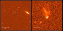 Nagloeien van GRB990123 in zichtbaar licht, waargenomen met de Hubble Space Telescope. Bron: Wikipedia