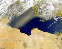 Sirocco vanuit Libi. Bron: Wikipedia