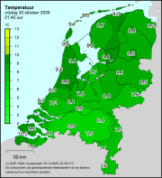 Weerkaart KNMI Temperatuur