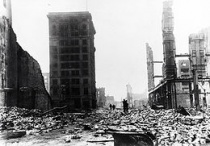 Aardbeving San Francisco 1906: 8,25 op de schaal van Richter.Bron: Wikipedia 