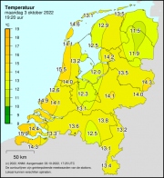 Weerkaart KNMI Temperatuur