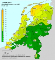 Weerkaart KNMI Temperatuur