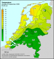 Weerkaart KNMI Temperatuur