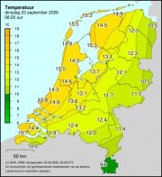 Weerkaart KNMI Temperatuur