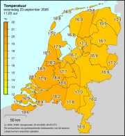 Weerkaart KNMI Temperatuur