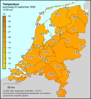 Weerkaart KNMI Temperatuur
