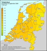 Weerkaart KNMI Temperatuur