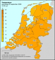 Weerkaart KNMI Temperatuur