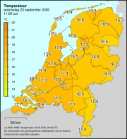Weerkaart KNMI Temperatuur