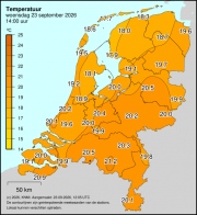 Weerkaart KNMI Temperatuur