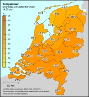 Weerkaart KNMI Temperatuur