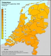 Weerkaart KNMI Temperatuur