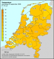 Weerkaart KNMI Temperatuur