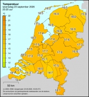 Weerkaart KNMI Temperatuur