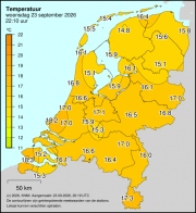 Weerkaart KNMI Temperatuur