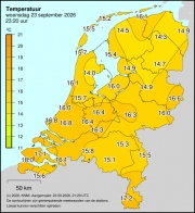 Weerkaart KNMI Temperatuur