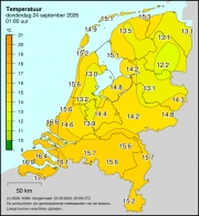 Weerkaart KNMI Temperatuur