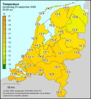Weerkaart KNMI Temperatuur