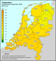 Weerkaart KNMI Temperatuur