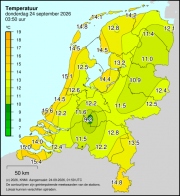 Weerkaart KNMI Temperatuur