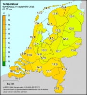 Weerkaart KNMI Temperatuur