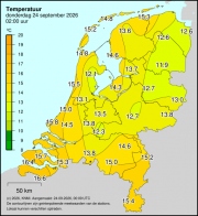Weerkaart KNMI Temperatuur