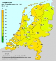 Weerkaart KNMI Temperatuur