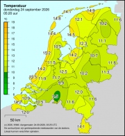 Weerkaart KNMI Temperatuur