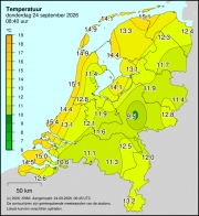 Weerkaart KNMI Temperatuur