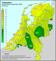 Weerkaart KNMI Temperatuur