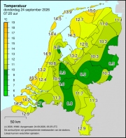 Weerkaart KNMI Temperatuur