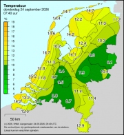 Weerkaart KNMI Temperatuur