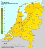 Weerkaart KNMI Temperatuur