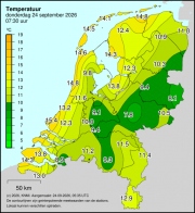 Weerkaart KNMI Temperatuur