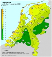 Weerkaart KNMI Temperatuur