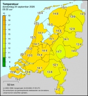 Weerkaart KNMI Temperatuur