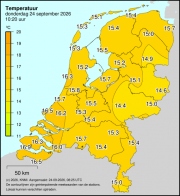 Weerkaart KNMI Temperatuur