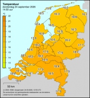 Weerkaart KNMI Temperatuur