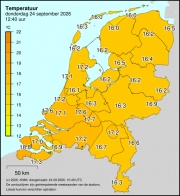 Weerkaart KNMI Temperatuur
