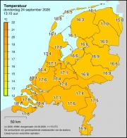 Weerkaart KNMI Temperatuur