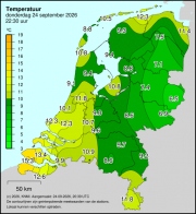 Weerkaart KNMI Temperatuur