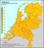 Weerkaart KNMI Temperatuur