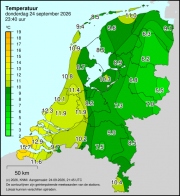 Weerkaart KNMI Temperatuur