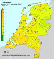Weerkaart KNMI Temperatuur