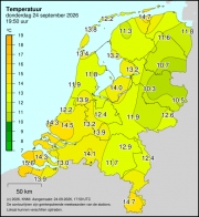 Weerkaart KNMI Temperatuur