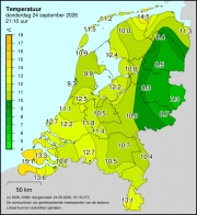 Weerkaart KNMI Temperatuur
