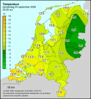Weerkaart KNMI Temperatuur