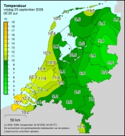 Weerkaart KNMI Temperatuur