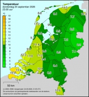 Weerkaart KNMI Temperatuur