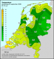 Weerkaart KNMI Temperatuur